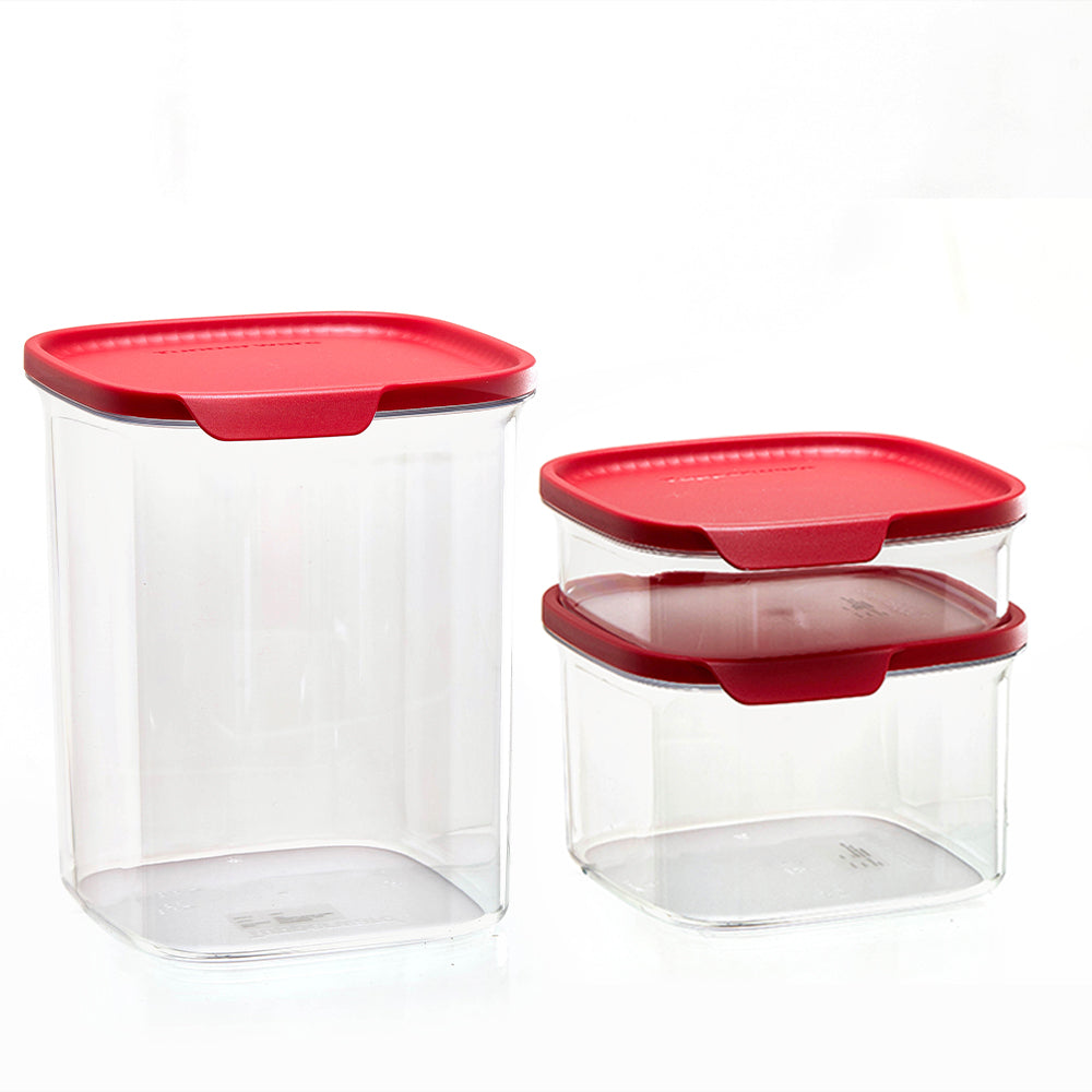 TUPPERWARE ULTRA CLEAR CONTAINERS SQUARE SET (3)