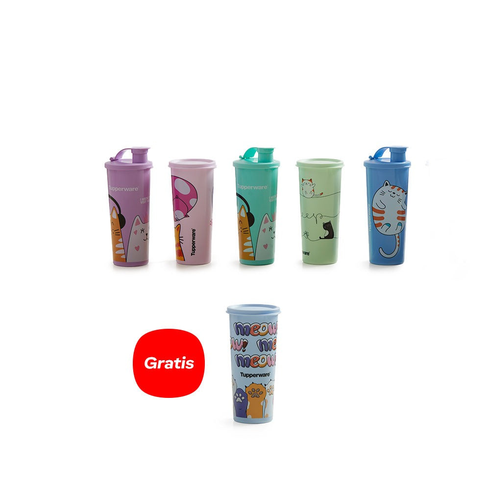 CAT TUMBLER 470ML (5) WITH GIFT